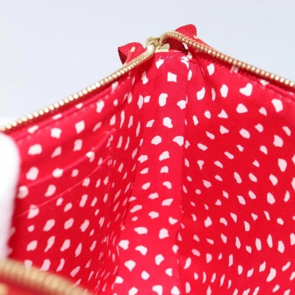 LOUIS VUITTON Vernis Yayoi Kusama Pochette Accessoires Red M91428 Auth 141217A - Picture 12 of 16